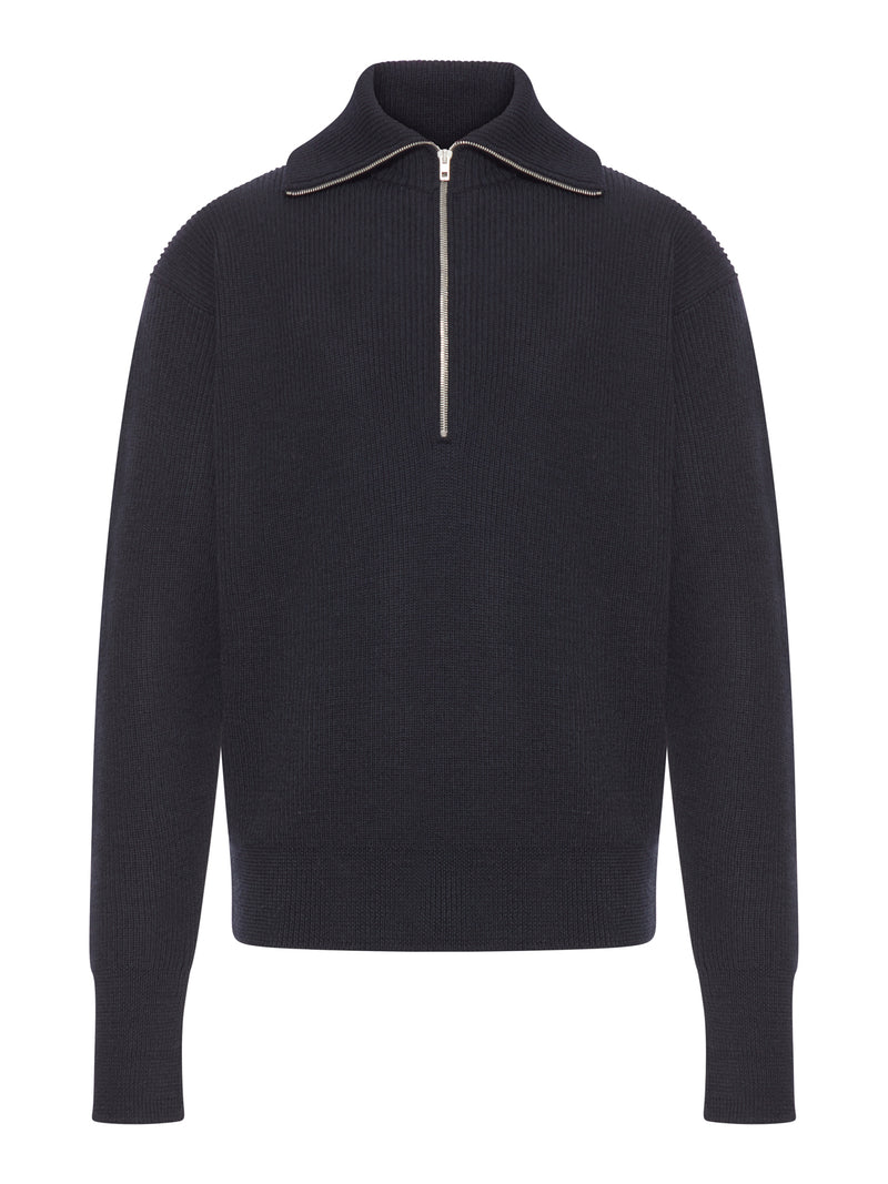 WOOL SWEATER WITH ZIP