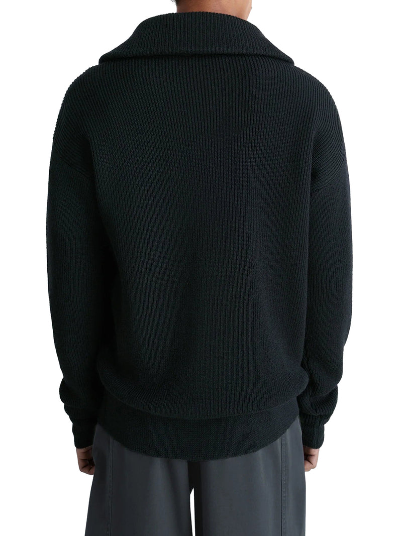 WOOL SWEATER WITH ZIP