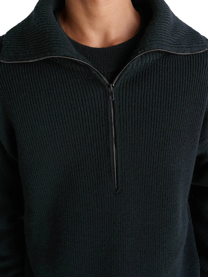 WOOL SWEATER WITH ZIP