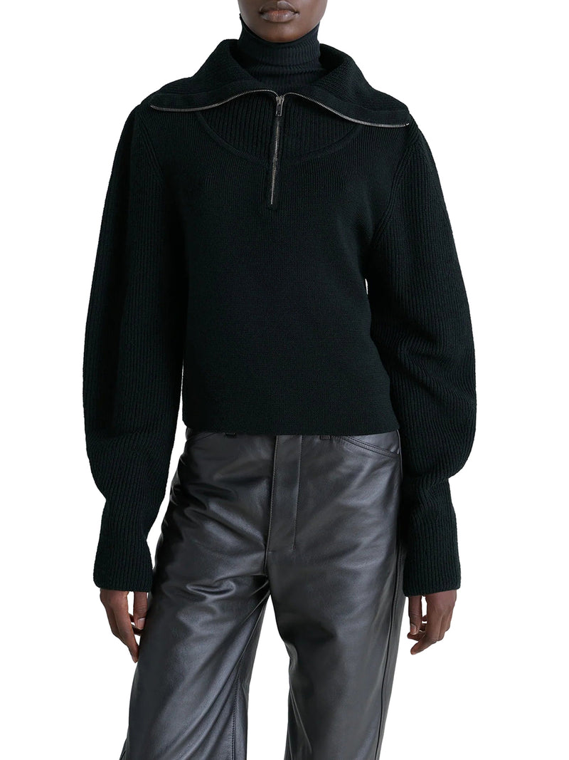 WOOL ZIP-UP SWEATER