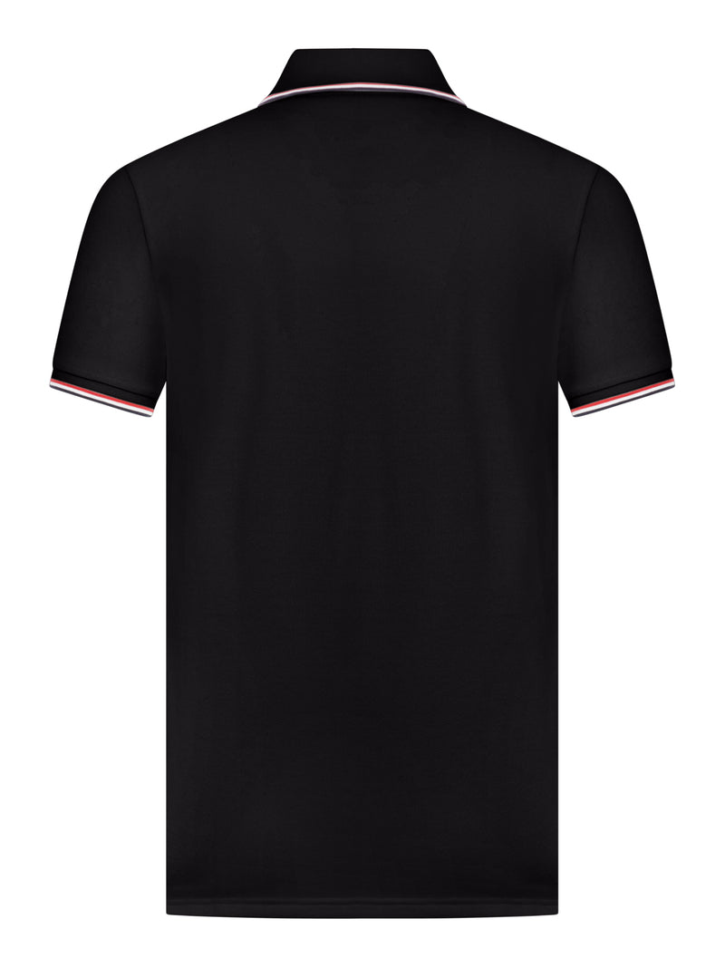 COTTON PIQUET POLO SHIRT WITH TRICOLOUR FINISHES