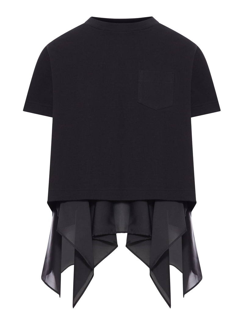 COTTON JERSEY AND SATIN T-SHIRT