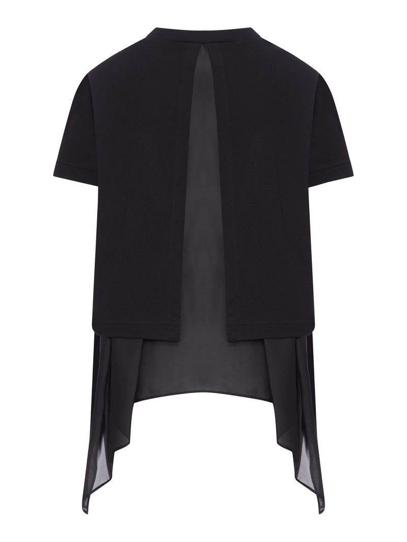 COTTON JERSEY AND SATIN T-SHIRT