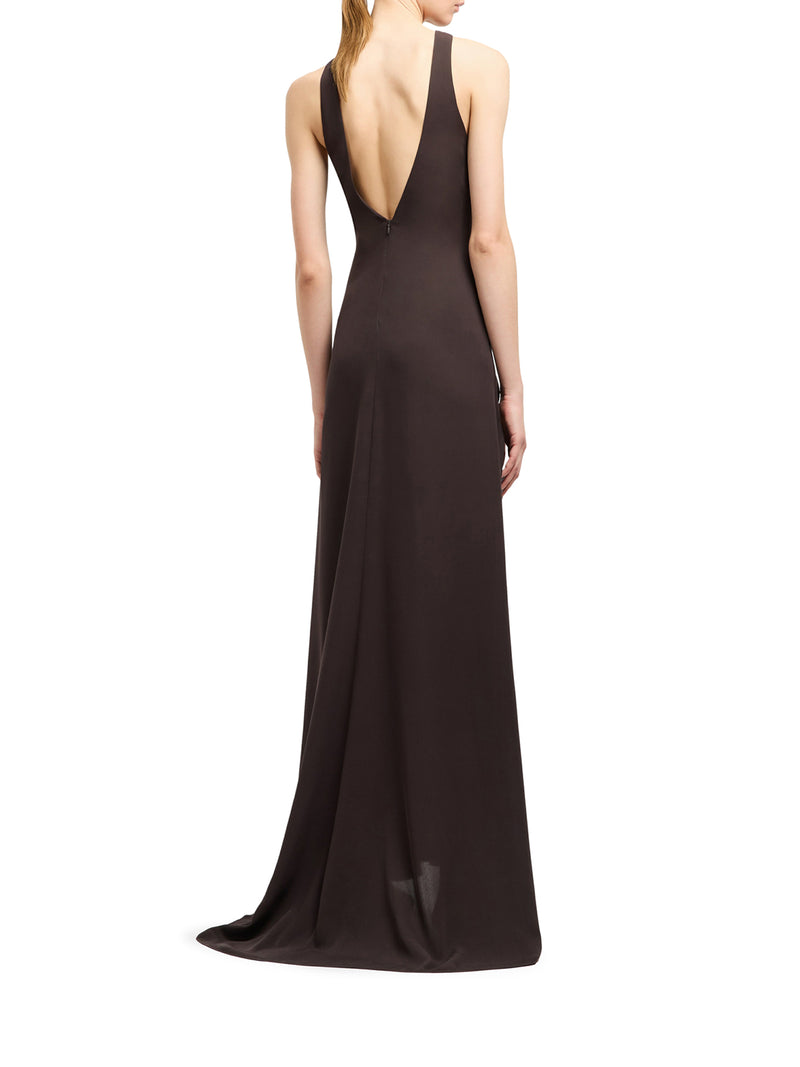 LONG DRESS IN TRIPLE SILK GEORGETTE