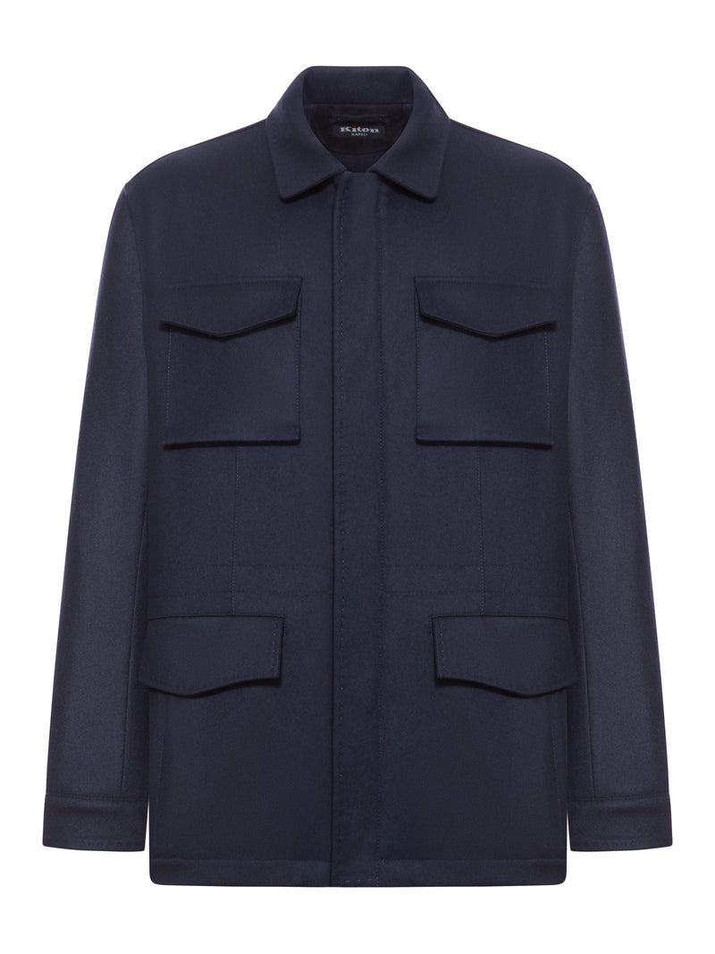 MULTI-POCKET CASHMERE FIELD JACKET