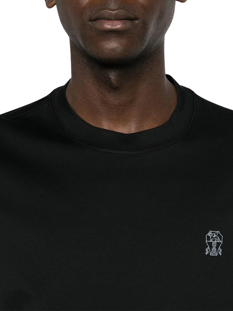 COTTON T-SHIRT WITH CONTRASTING LOGO PRINT