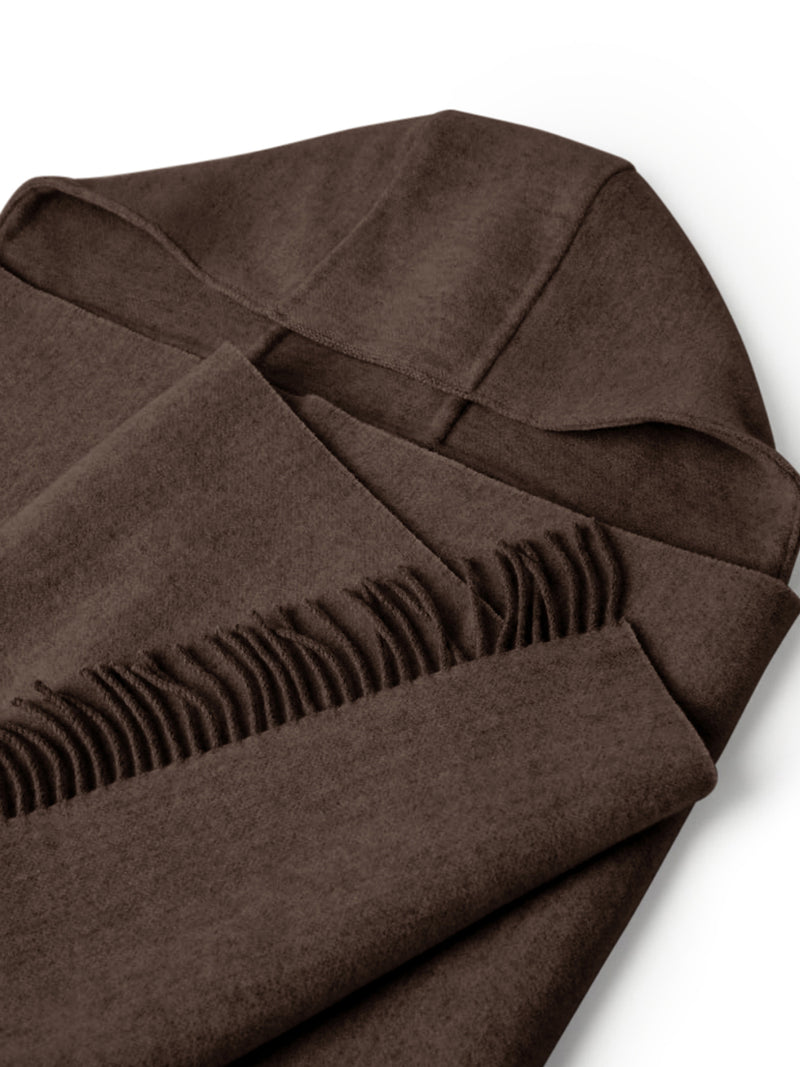 WOOL AND CASHMERE KNIT SCARF WITH HOOD