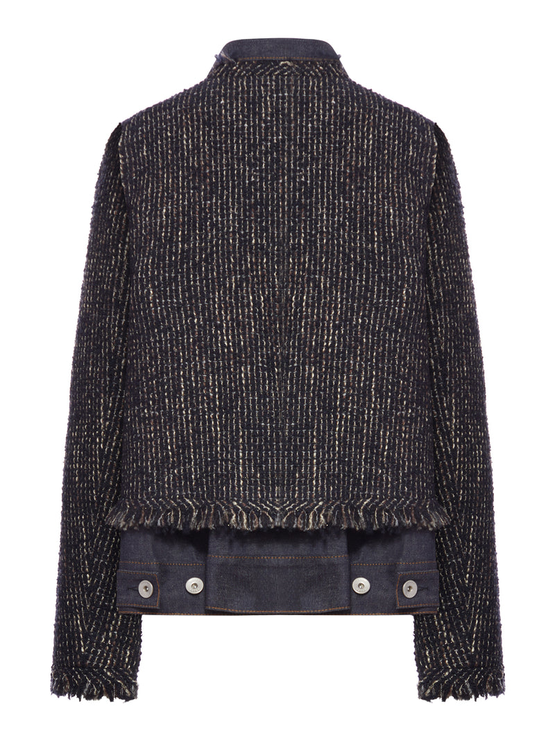 TWEED AND DENIM BLOUSON