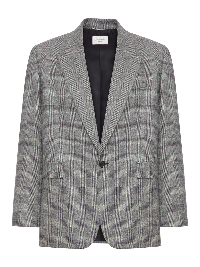 PRINCE OF WALES WOOL FLANNEL JACKET