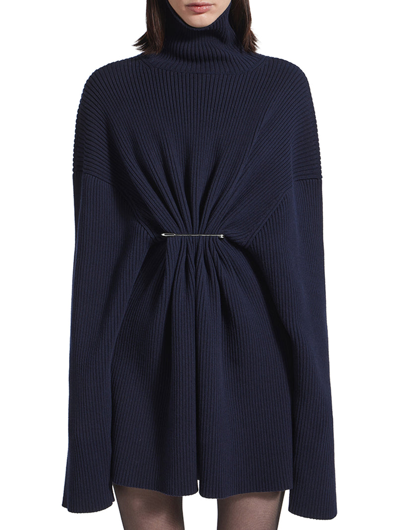 DRAPED KNIT MINI DRESS