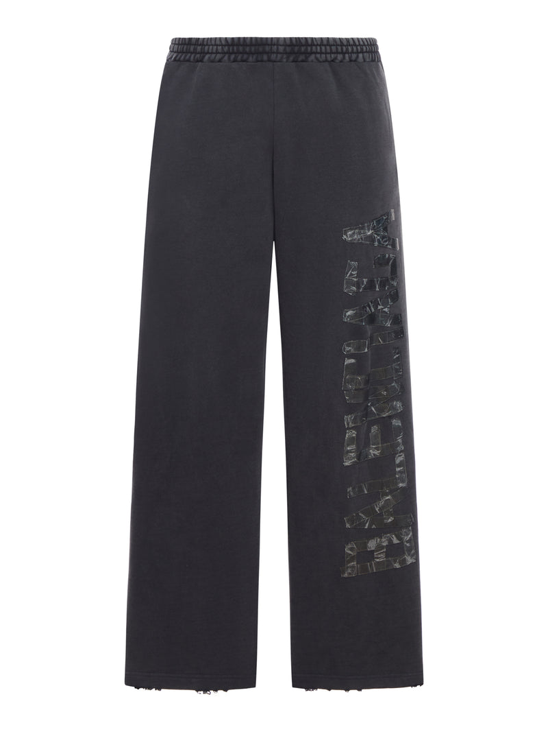 WIDE TROUSERS WITH TRANSPARENT TAPE