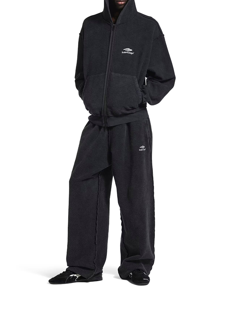 3B SPORTS ICON INSIDE-OUT ZIP-UP SWEATSHIRT IN FADED BLACK