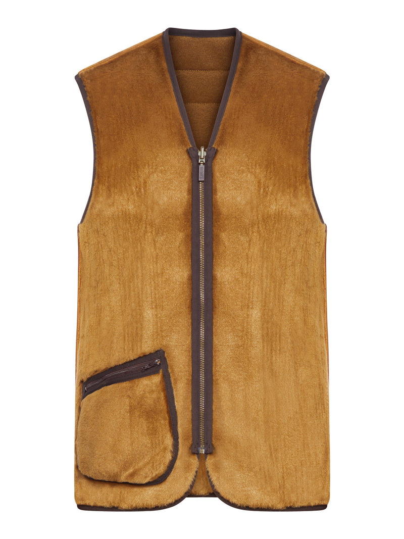 REVERSIBLE FLEECE VEST WITH ZIP