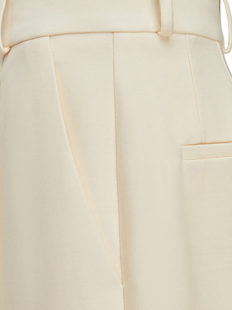 FLARED WOOL AND SILK TROUSERS