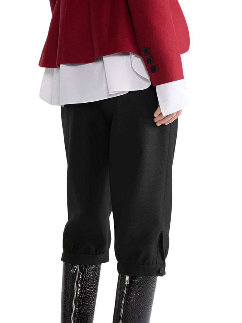 GRAIN DE POUDRE BERMUDA SHORTS IN VIRGIN WOOL AND SILK