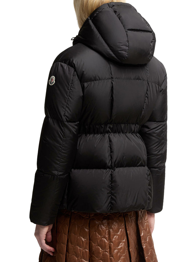 SHORT DOWN JACKET WITH HOOD AND CHECKED QUILTING AGNEUX