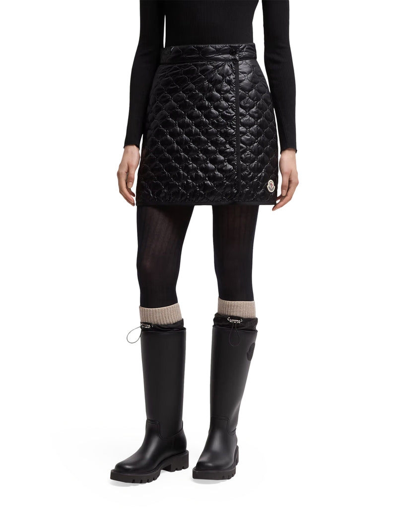 PADDED MINI SKIRT WITH CHECKED QUILTING