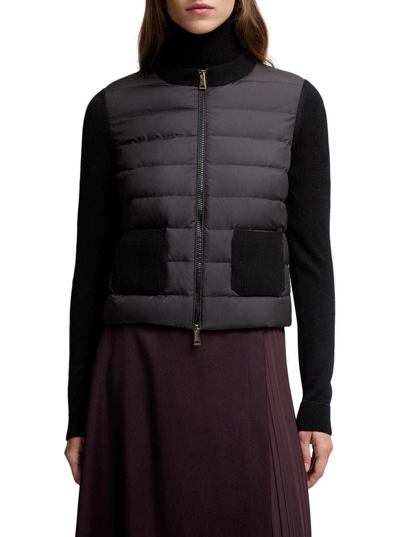 WOOL PADDED CARDIGAN WITH ZIP