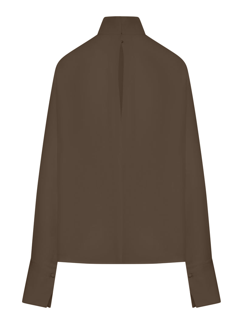 LONG-SLEEVED SILK GEORGETTE BLOUSE