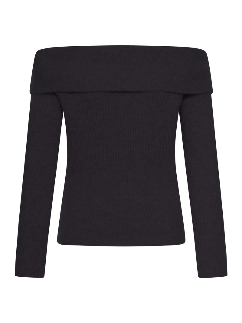 RIBBED SWEATER WITH OFF-THE-SHOULDER