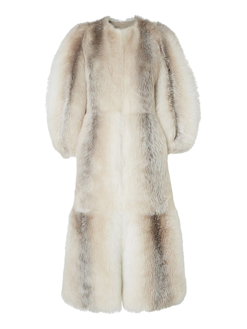 WHITE BACKED SHEEPSKIN COAT