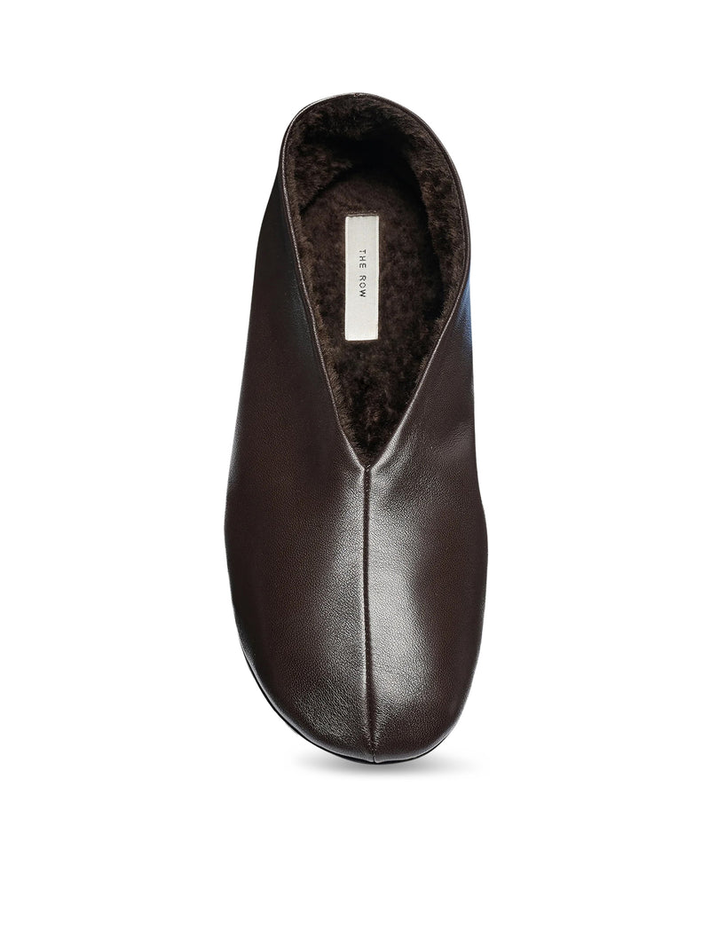 STELLA SLIPPER IN LEATHER AND SHEARLING