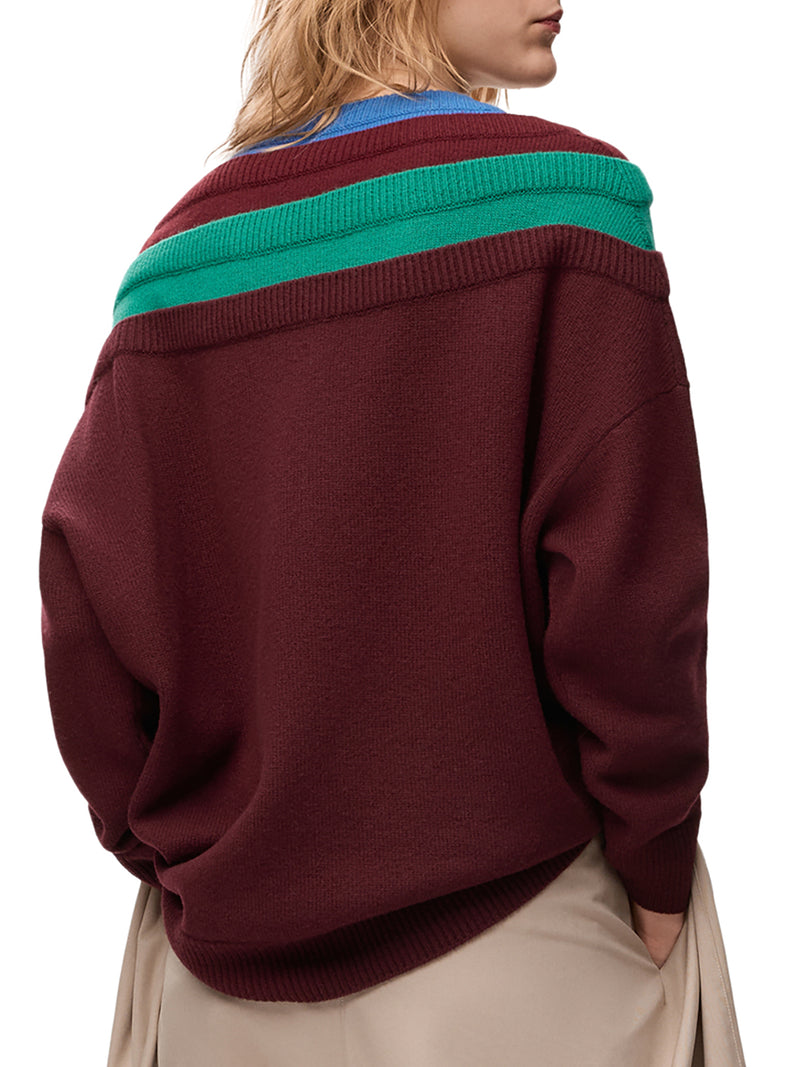 WOOL SWEATER WITH LAYERED CONSTRUCTION