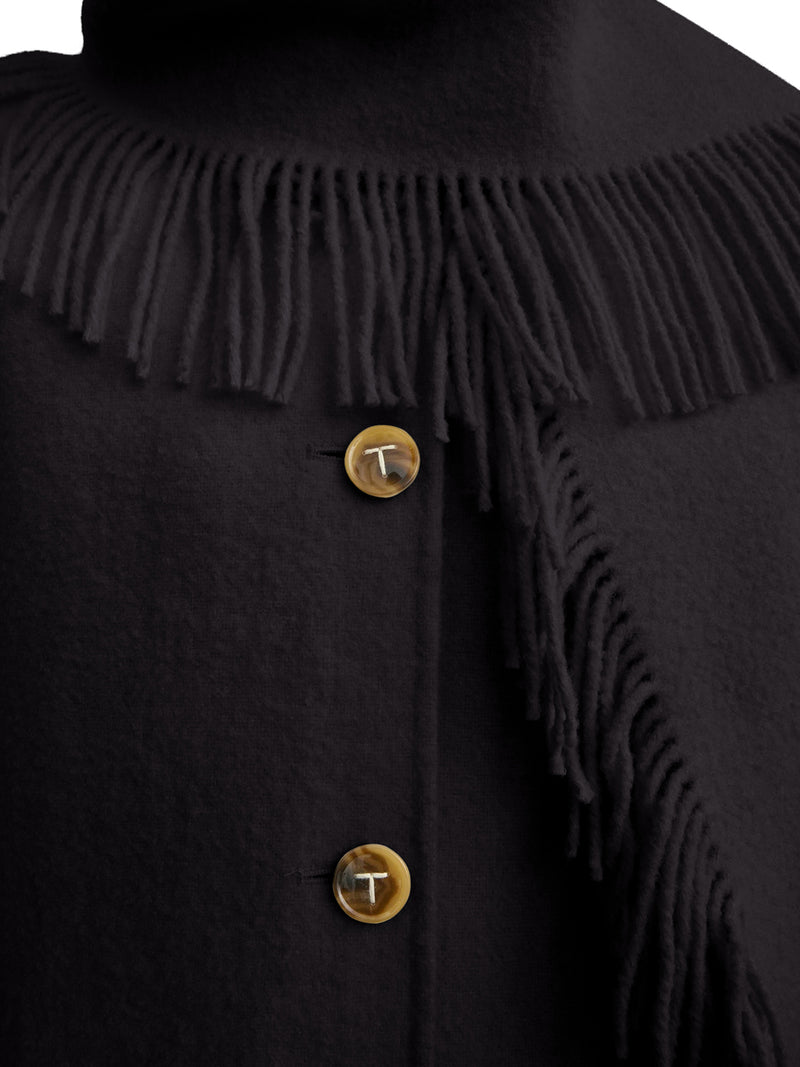 JACKET WITH FRINGED SCARF