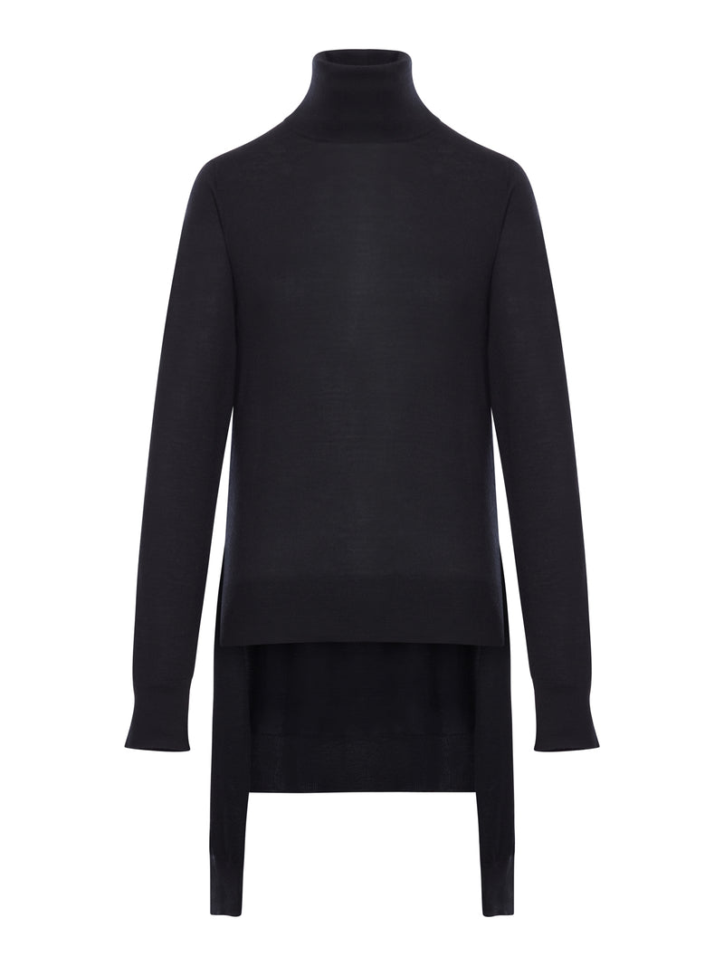 DOUBLE-SLEEVED WOOL TURTLENECK