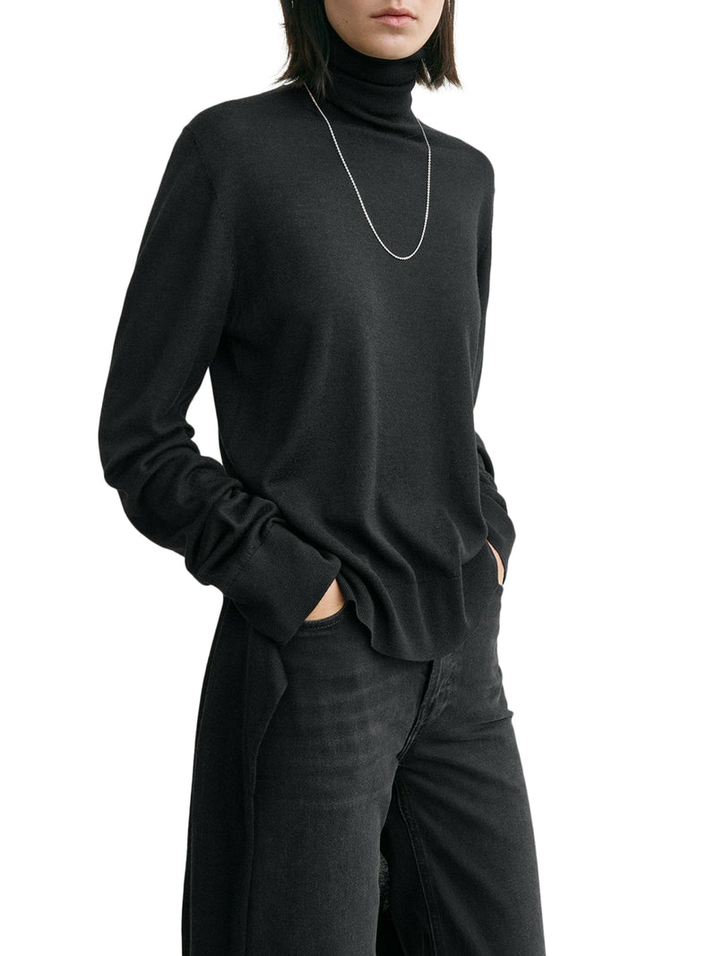 DOUBLE-SLEEVED WOOL TURTLENECK