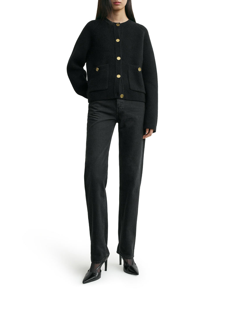 HAMMERED BUTTON CARDIGAN