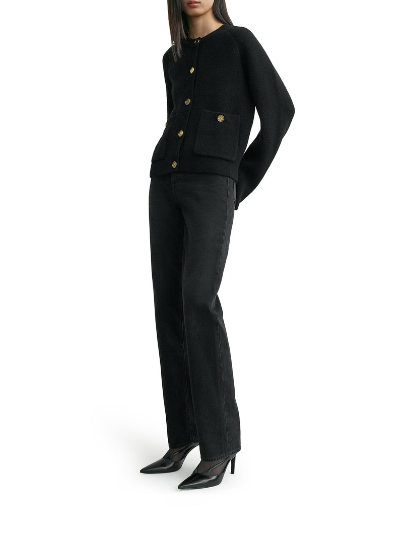 HAMMERED BUTTON CARDIGAN