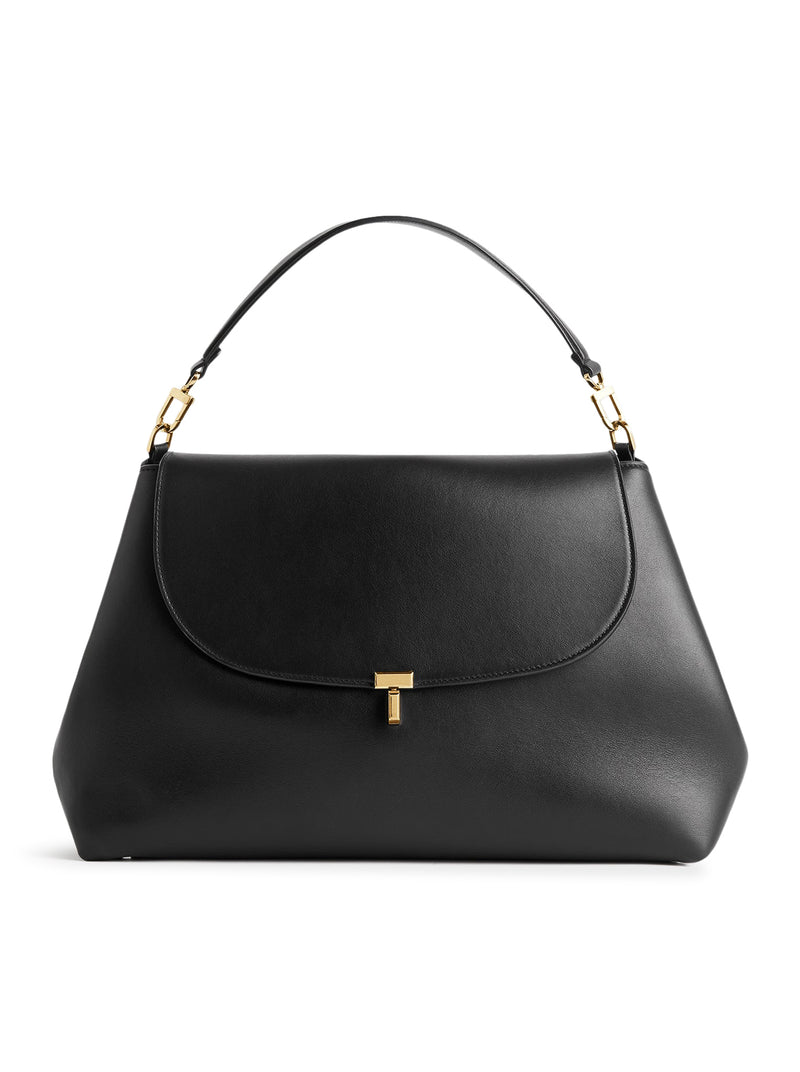T-LOCK LEATHER SHOULDER BAG