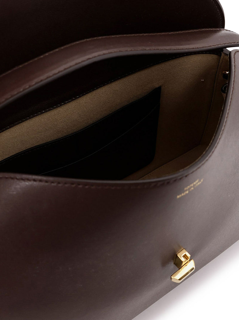 T-LOCK LEATHER SHOULDER BAG