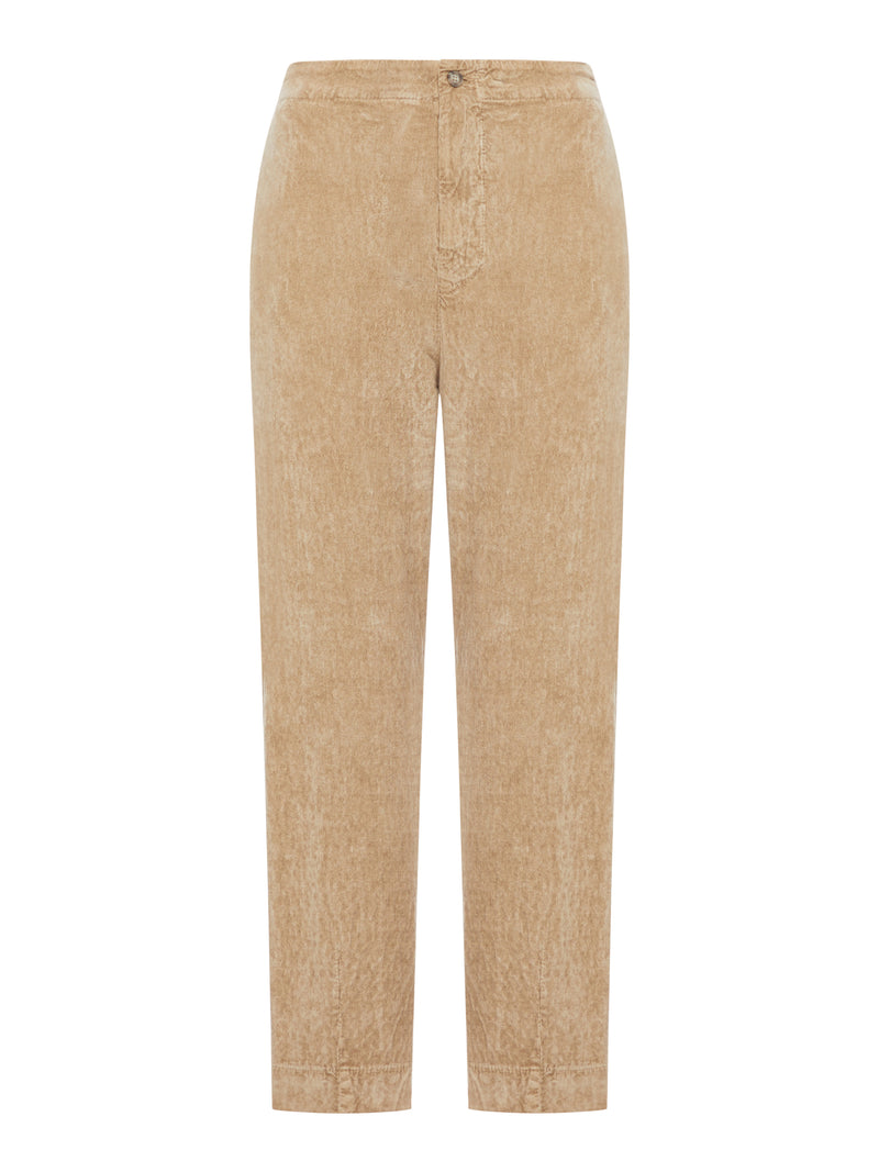REGULAR FIT VELVET RIBBED TROUSERS