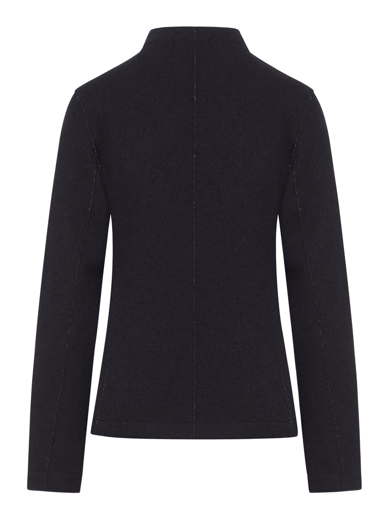 WOOL KNIT JACKET WITH A NECKLINE