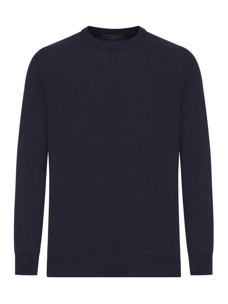 CREW NECK SWEATER IN FINE COMBED WOOL