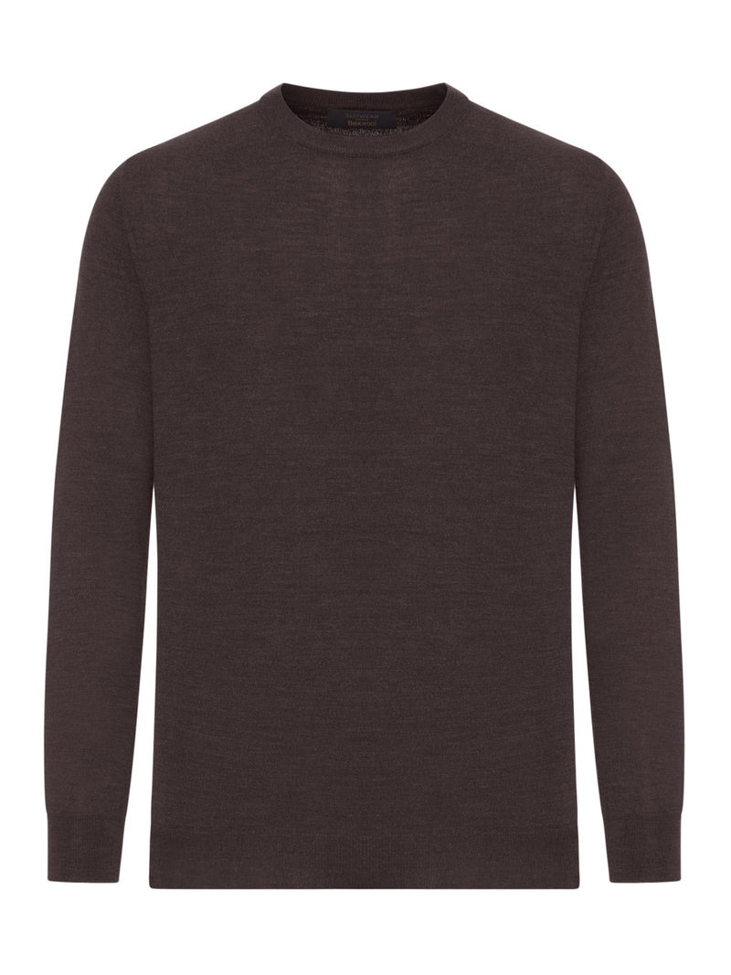 CREW NECK SWEATER IN FINE COMBED WOOL