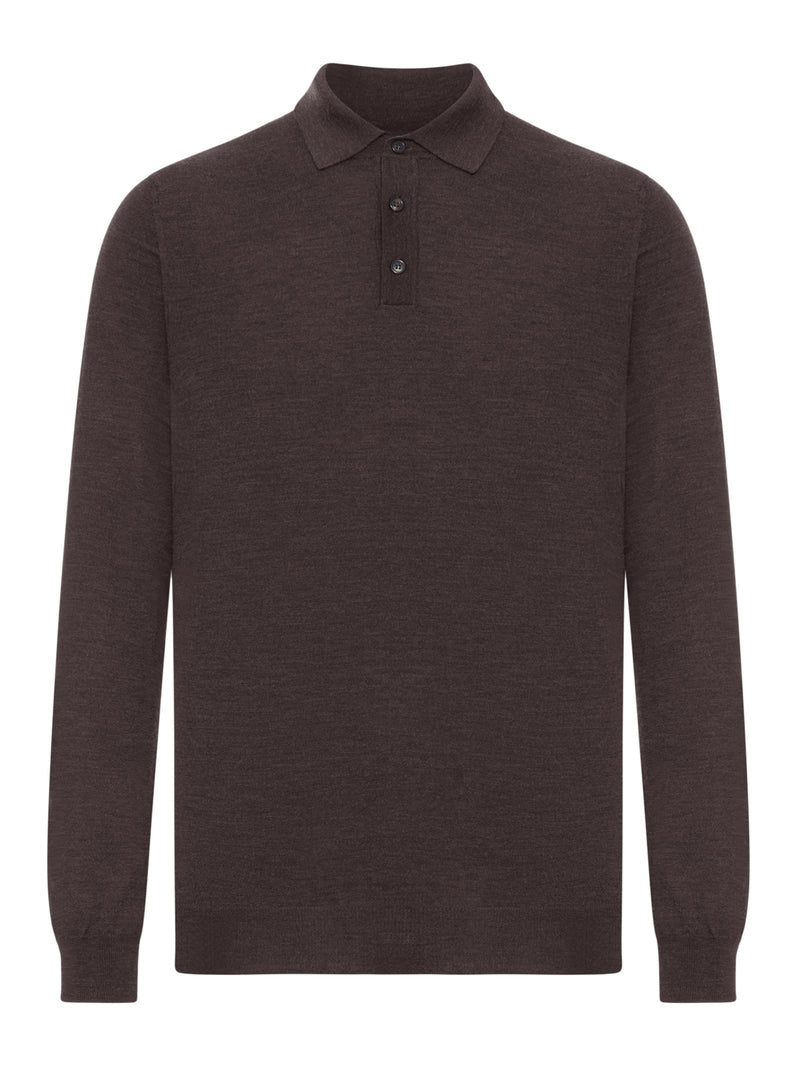 POLO SHIRT IN FINE COMBED WOOL