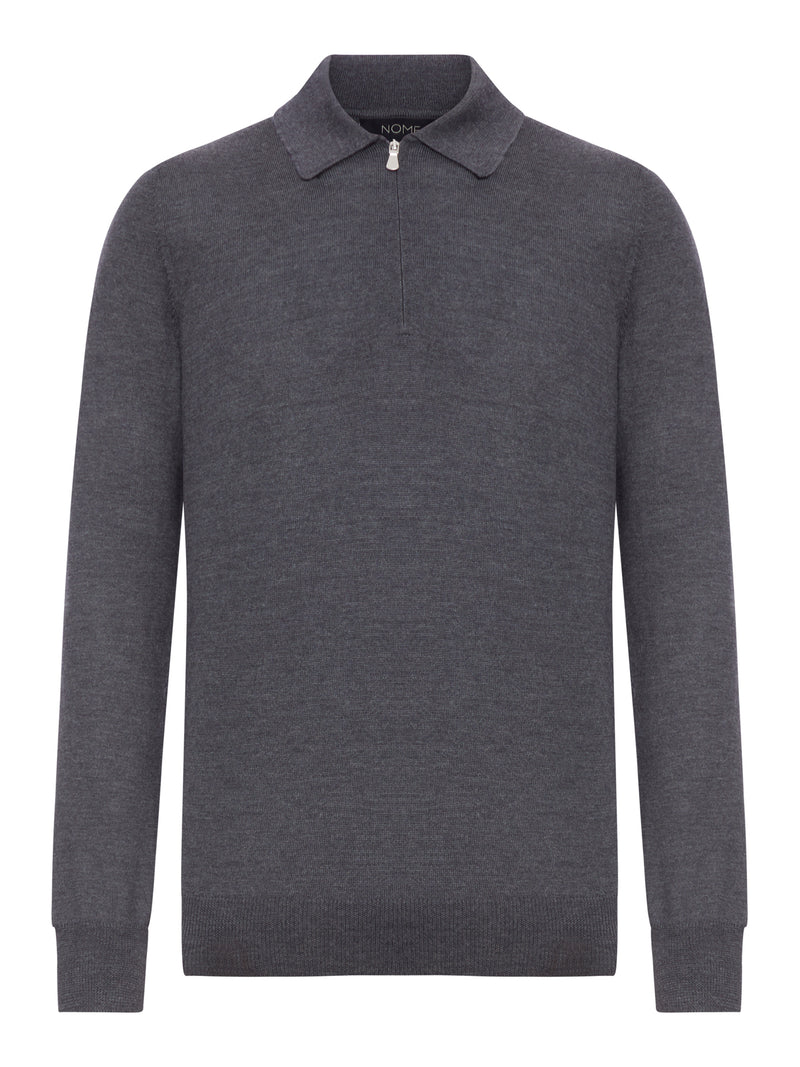 WOOL ZIP-UP POLO
