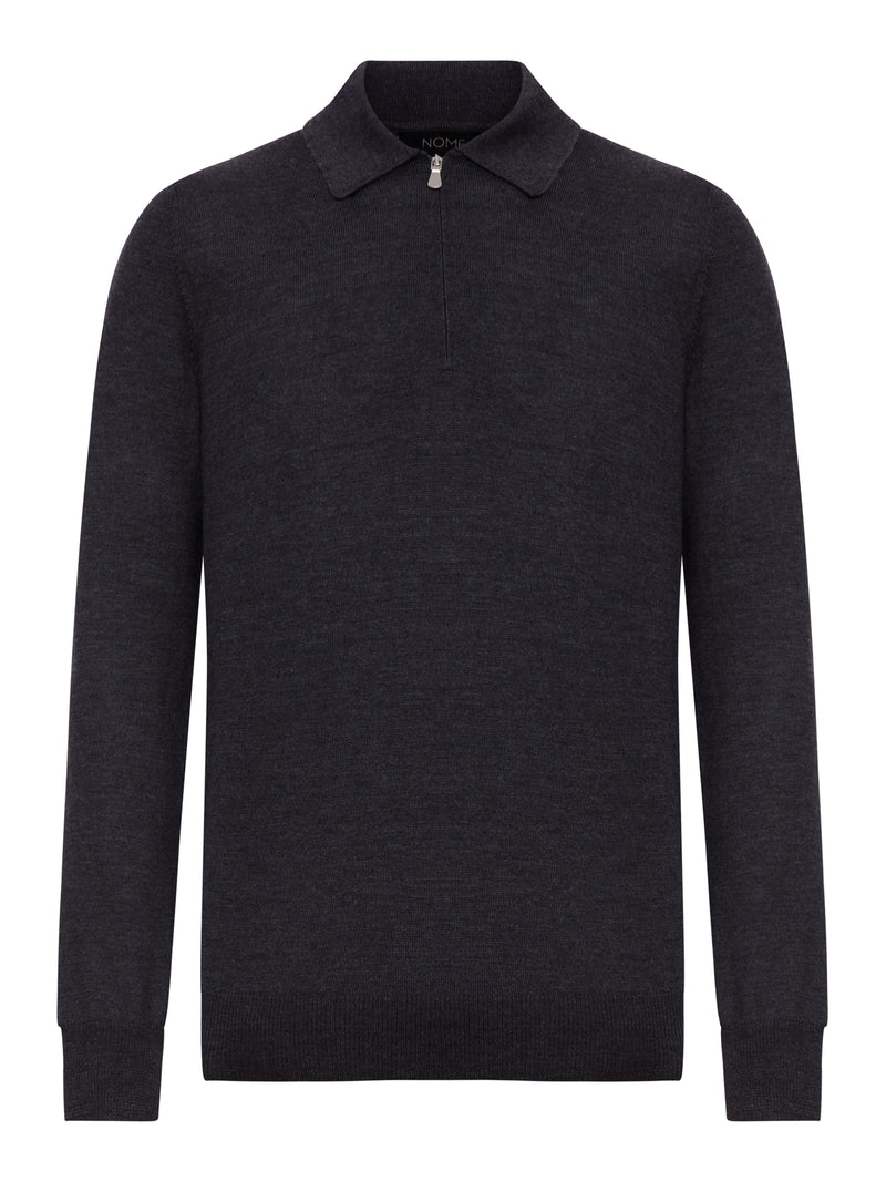 WOOL ZIP-UP POLO