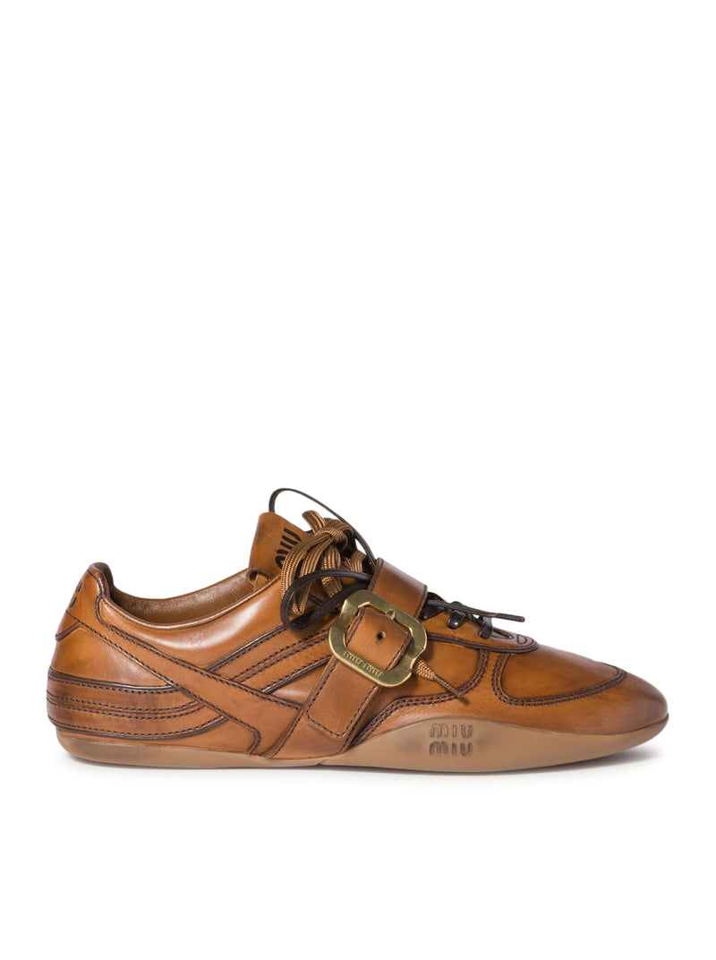 LEATHER SNEAKERS WITH BUCKLE
