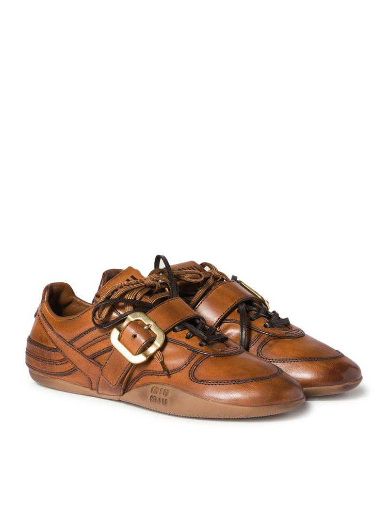 LEATHER SNEAKERS WITH BUCKLE