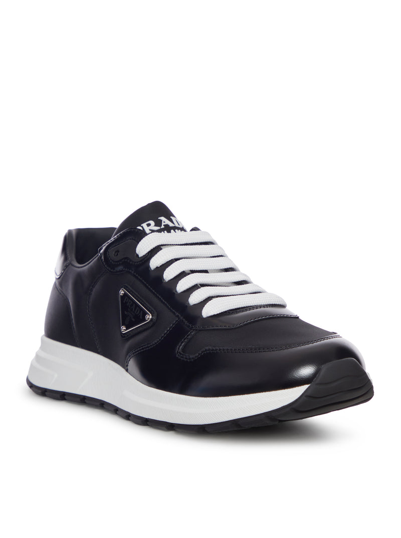 PRAX 01 SNEAKERS IN RE-NYLON AND BRUSHED LEATHER