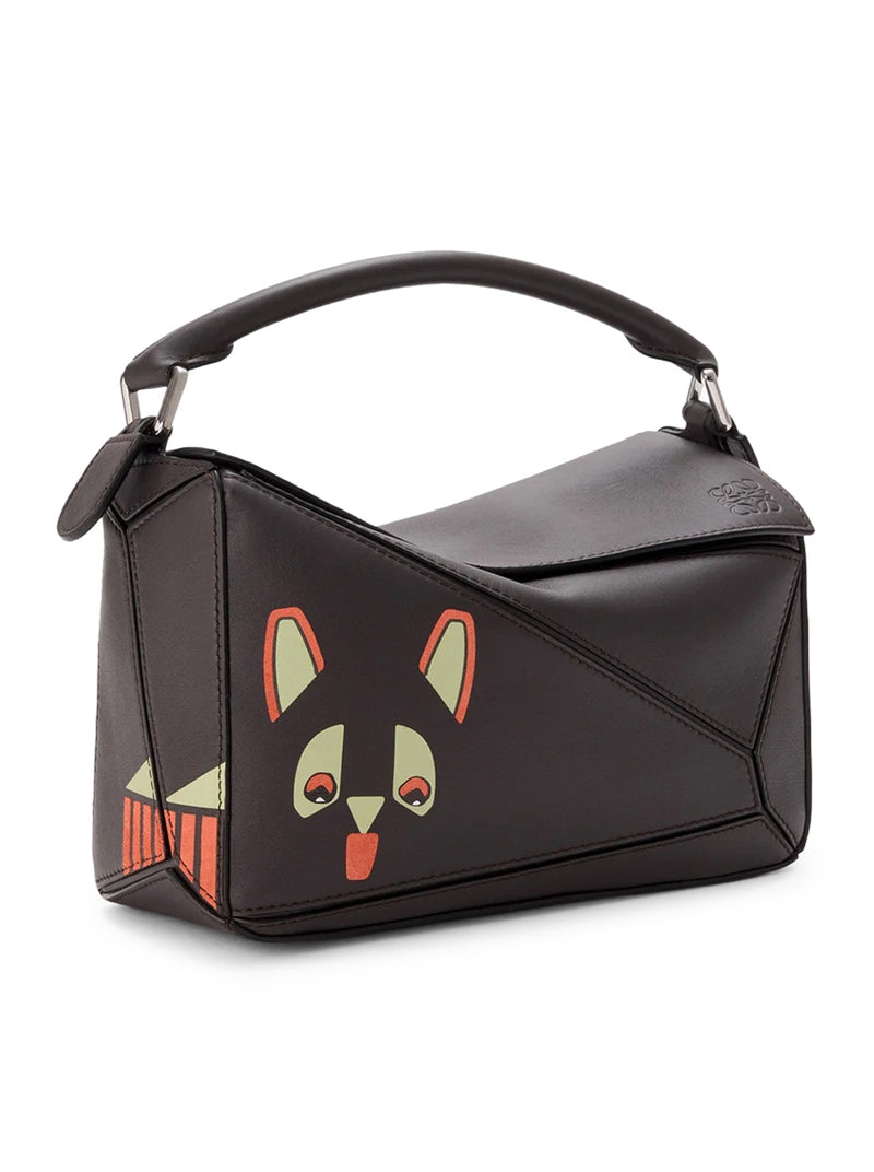 FUTURIST CAT SMALL PUZZLE BAG IN CALFSKIN
