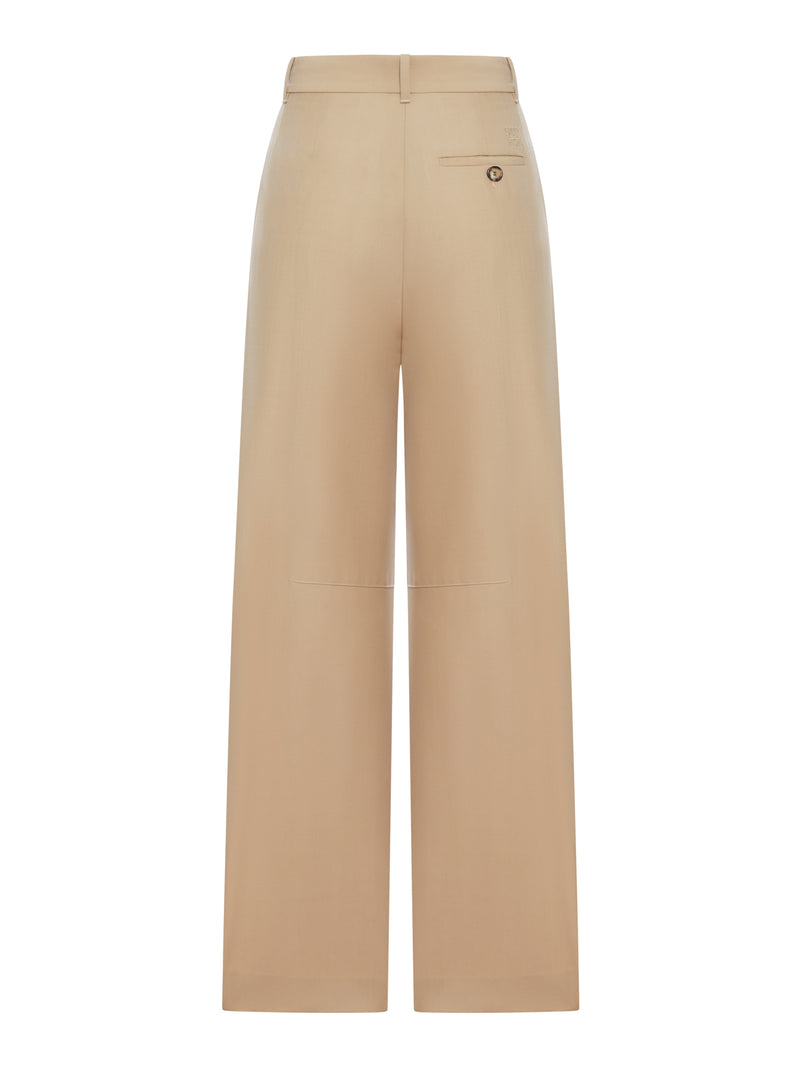 TAILORED BARREL WOOL TROUSERS