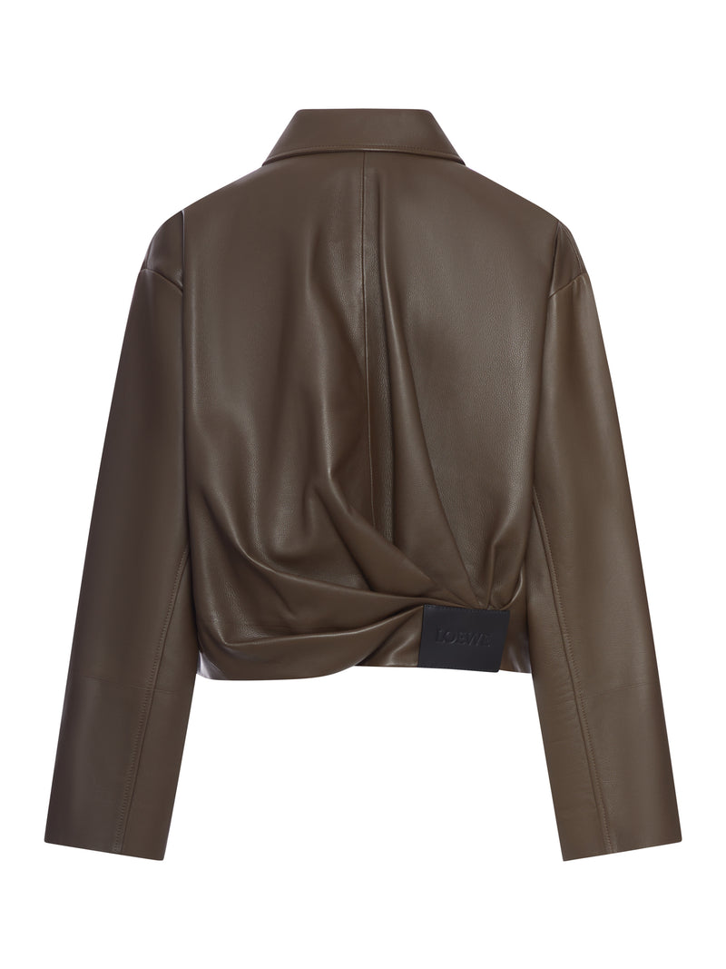 DRAPED LEATHER JACKET