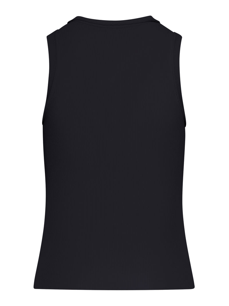 RIBBED TOP WITH ANAGRAM EMBROIDERY