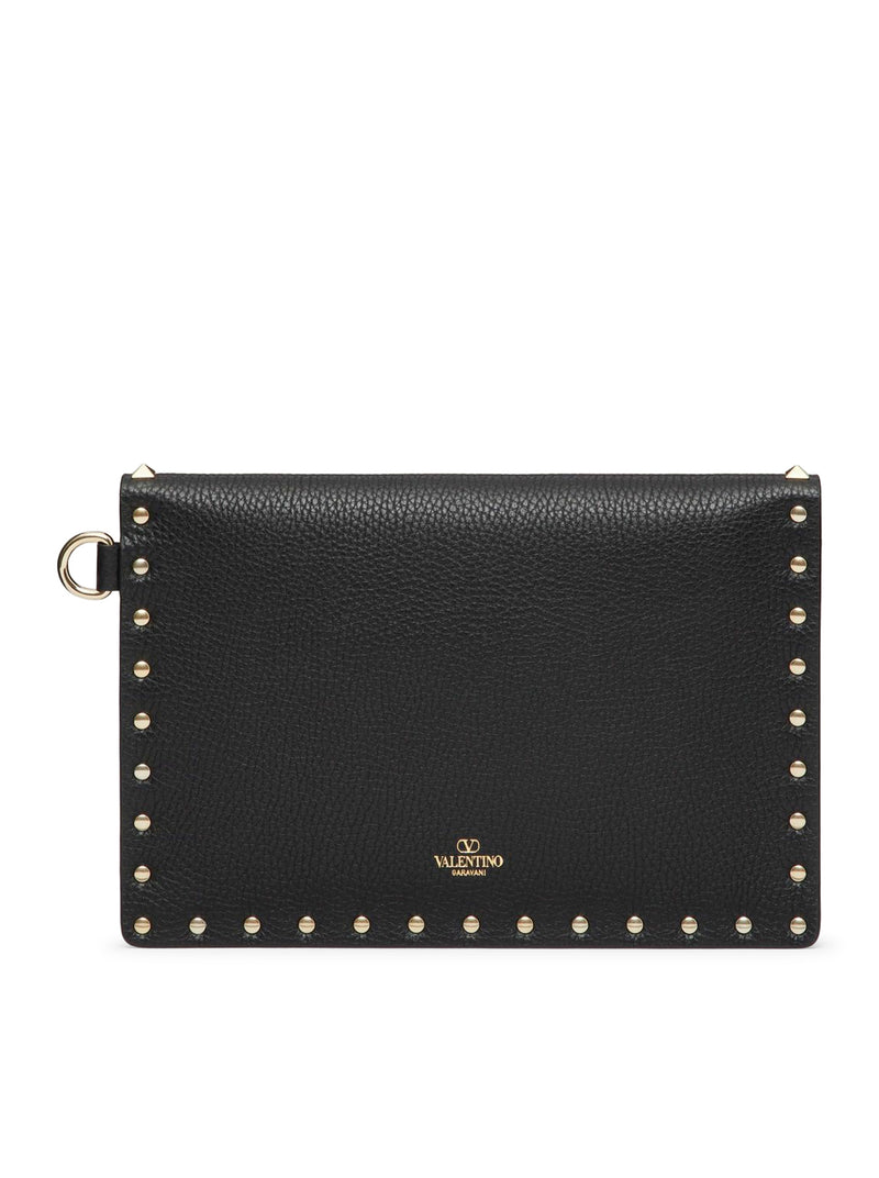 ROCKSTUD POUCH IN GARNET CALFSKIN