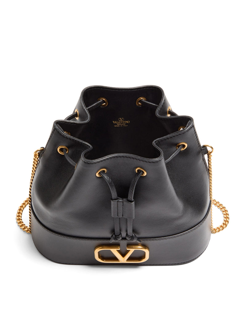 MINI BUCKET BAG WITH VLOGO SIGNATURE CHAIN IN NAPPA